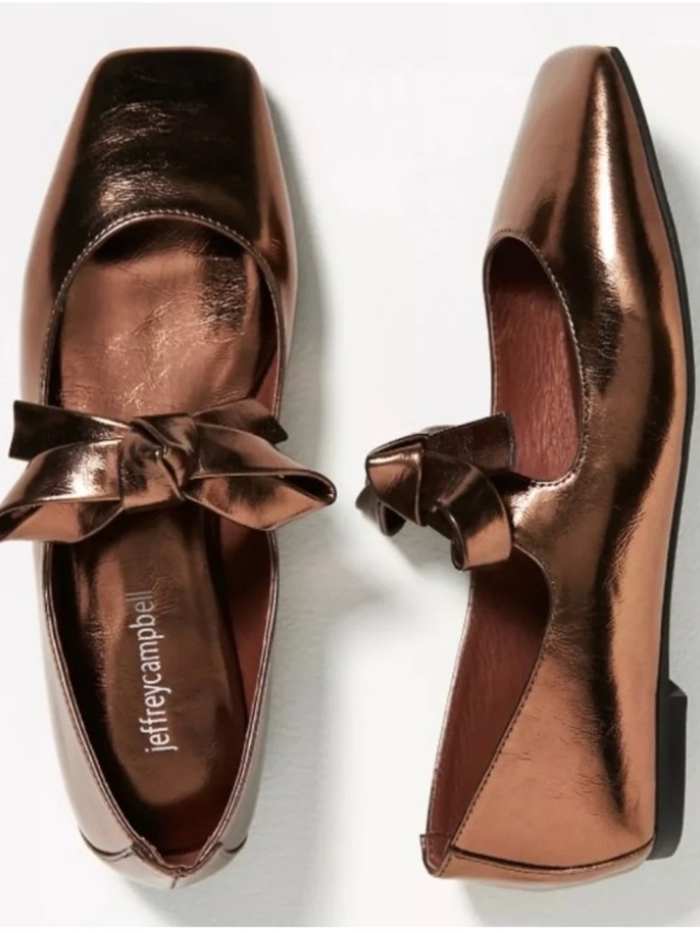 Jeffrey Campbell Women's Metallic Copper Bow Ballet Flat